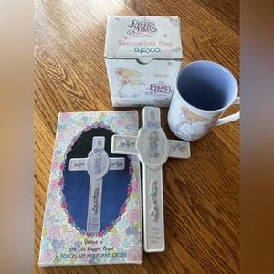 Precious Moments “friend” Mug and White Porcelain Cross Set